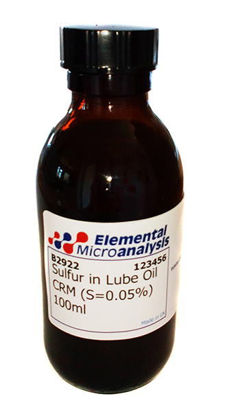 Sulfur in Lube Oil (S=0.0524%) 100ml  See Cert 9321299
